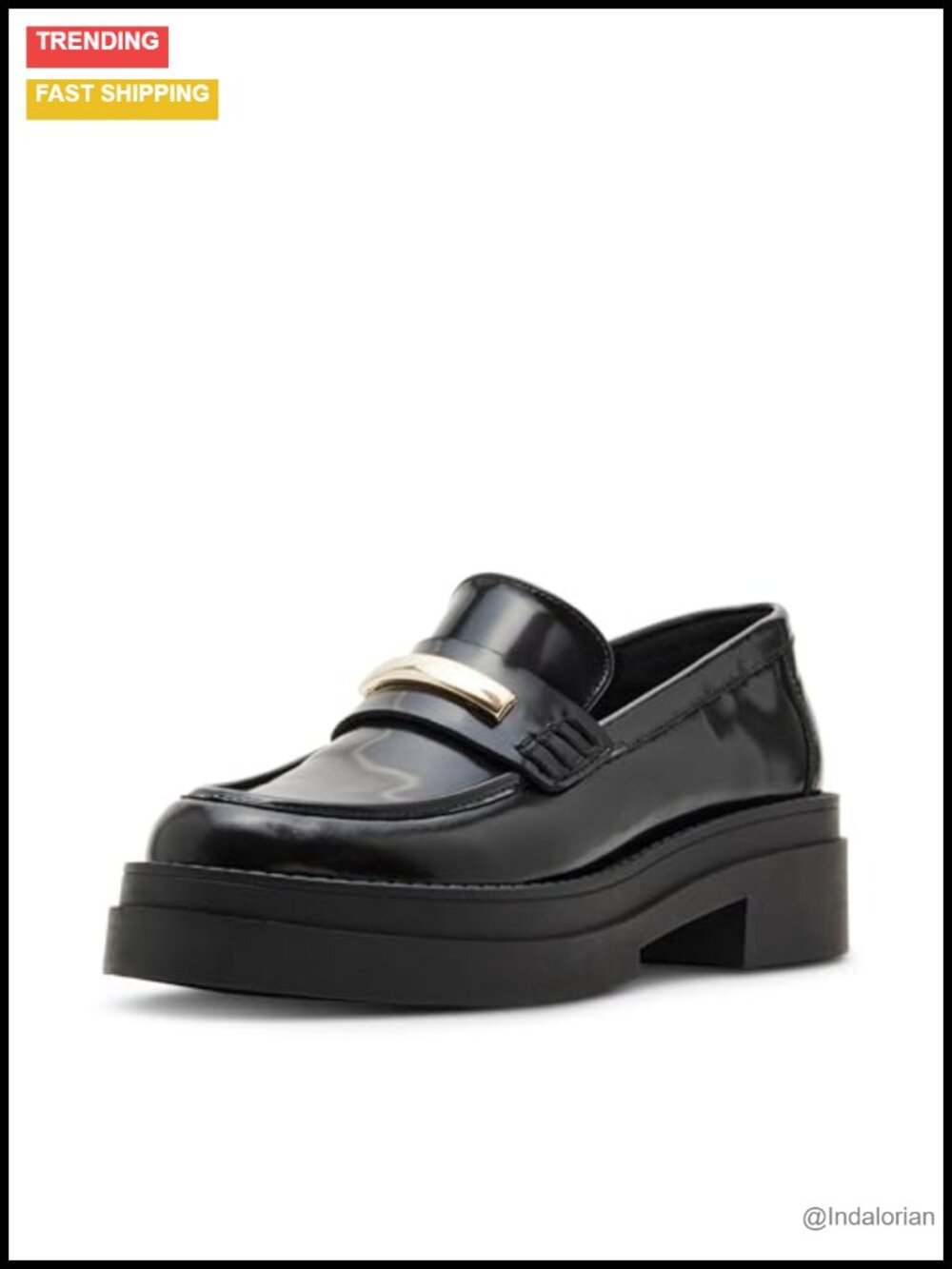 Chunky Platform Block Heel Loafers with Hardware Detailing